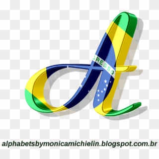 Bandeira Do Brasil Estilizada Nas Letras Do Alfabeto - Graphic Design Clipart