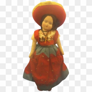 Mexico Souvenir Cloth Composition Doll Girl Senorita - Figurine Clipart