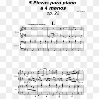 5 Piezas Para Piano A 4 Manos Op - Piano A 4 Manos Clipart