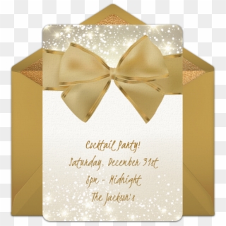 Gold Bow Online Invitation - Wrapping Paper Clipart
