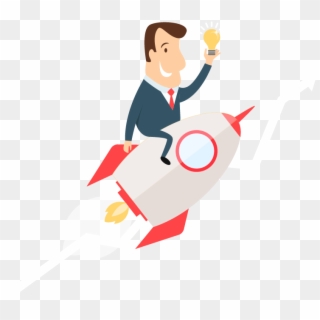 Our Goals Is Not Only To Deliver A Good Website But - Man On Rocket Cartoon Clipart