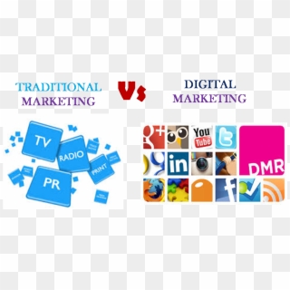 Digital Marketing Vs Traditional Marketing - التسويق الالكتروني والتسويق التقليدي Clipart