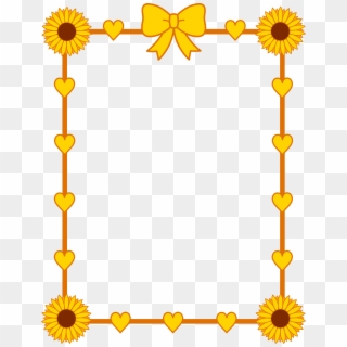 Sunflower Yellow Hearts Frame Border Clipart