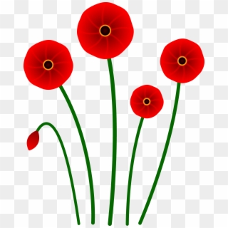 Red Flower Border Clip Art Free Clipart Images - Red Poppies Clip Art - Png Download
