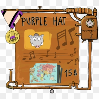 Purple Hat - - Cartoon Clipart