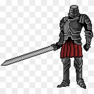 Black Iron Knight - Dark Knight Pixel Art Clipart