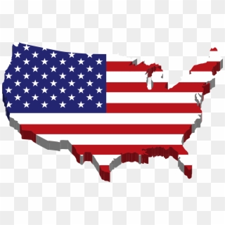 Pin Usa Clipart State Hd - United States Of America Map Flag - Png Download