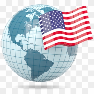 Illustration Of Flag Of United States Of America - Malaysia Flag Globe Png Clipart