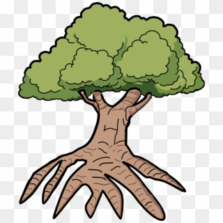 Medium Image - Tree With Big Roots Clipart - Png Download