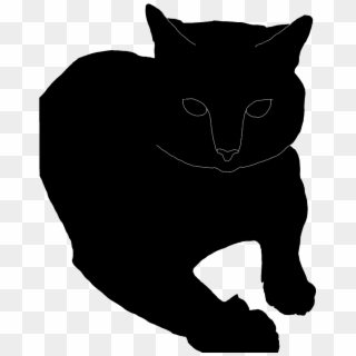 Silhouette Of A Cat - Cat Yawns Clipart