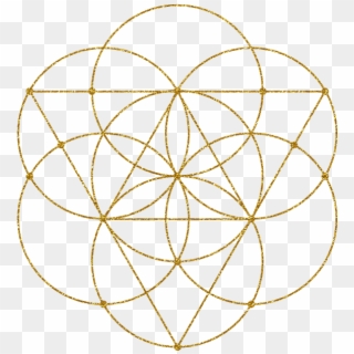 Flower Of Life - Transparent Gold Sacred Geometry Clipart