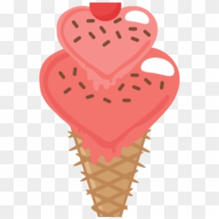 Ice Cream Clipart Heart - Ice Cream Cone - Png Download