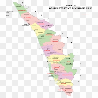 Kerala Map India - List Of Talukas Of Kerala Clipart