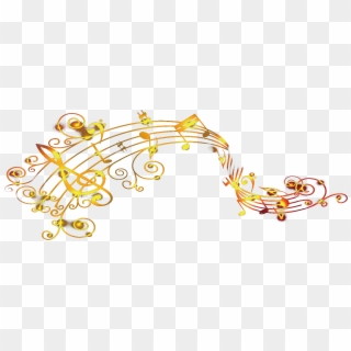 Musical Gold Notes Transprent - Gold Music Notes Png Clipart