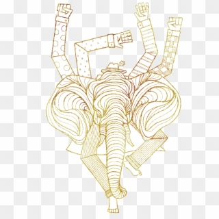 This Ganesha Inspired Elephant Captures Elements Of - Drawing Clipart
