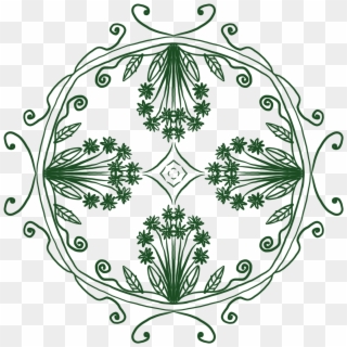 Green Leaves Flowers Plants Frame Png And Psd - Circle Clipart