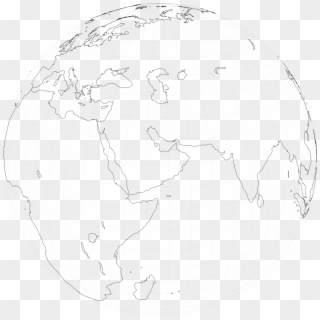 Globe World Map Sphere India Png Image - Sketch Clipart