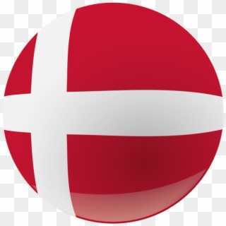Denmark Republic Flag Round Button - Icon Flag Denmark Png Clipart