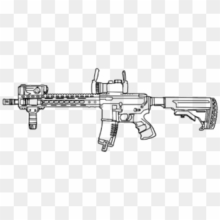 Drawn Rifle Airsoft Gun - Airsoft Gun Drawing Clipart