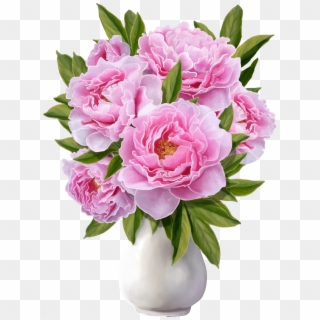 Bouquet Of Peonies Png - Flower Vase Png Peony Clipart