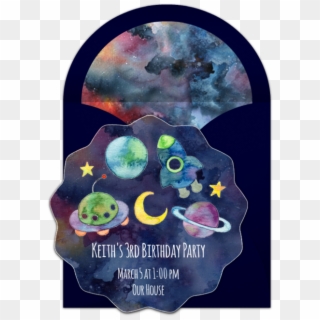 Outer Space Birthday Online Invitation - Earth Clipart