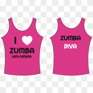 Pink 'i ♥ Zumba With Katrina' Vest Top - Active Tank Clipart