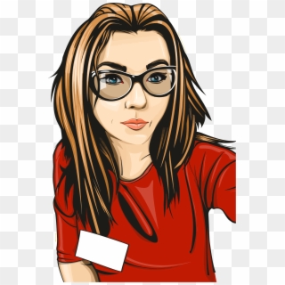Girl With Eyeglasses Cartoon Clipart