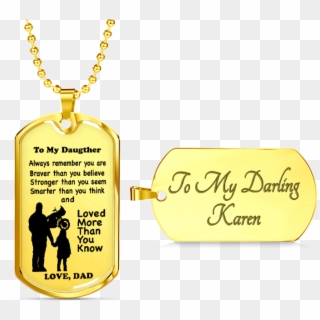 "to My Daughter" Tag Style Necklace - Dog Tag Necklace Chain Clipart