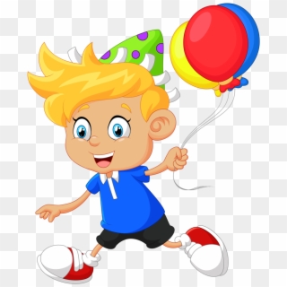 Little Boy Balloon Cartoon - Clip Art - Png Download