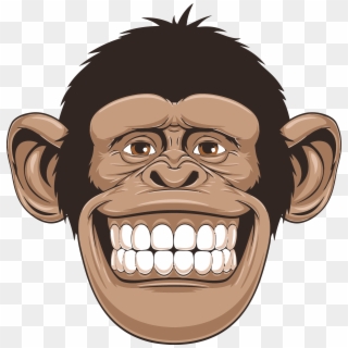 Ape Drawing Face - Funny Monkey With Glasses Clipart