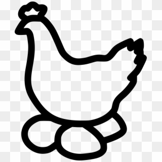 Png File Svg - Hen With Egg Black And White Clipart