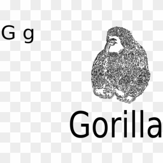 G For Gorilla Black White Line Art 999px 267 - Clip Art - Png Download