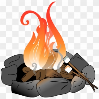 Bonfire Clipart Fire Pit - Campfire With Marshmallows Clipart - Png Download