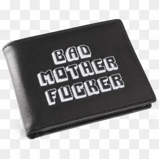 Black/white Embroidered Bad Mother Fucker Leather Wallet - Bad Motherfucker Wallet Black Clipart