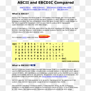 Ascii And Ebcdic Compared What Is Tendai Katsande Academia - Ansi Code Clipart