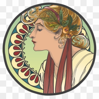 Year Visual Arts - Art Nouveau Woman Profile Clipart
