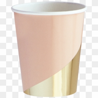 Harlow & Grey, Goddess Peach Blush And Gold Foil Colorblock - Disposable Cup Clipart