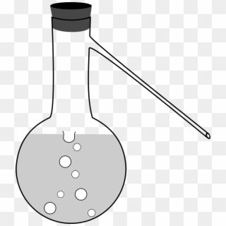 Flask With Sidearm And Stopper Png - Distilling Flask Laboratory Apparatus Drawing Clipart