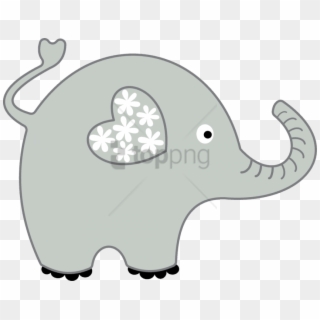 Free Png Elephant With Heart Png Image With Transparent - Clipart Elephant Pink And Grey