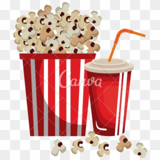 Popcorn And Soda Png - Canva Clipart