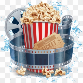 Cinema Illustration Popcorn And Transprent Png Ⓒ - Popcorn Movie Night Clipart