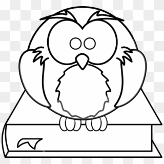 Books Clipart Owl - Owl Book Clipart Png Black And White Transparent Png