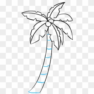 How To Draw A Palm Tree - Simple Easy Palm Trees Drawing Clipart