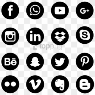 Free Png Social Media Icons Set Network Background - Social Media Icon Vector Png Clipart