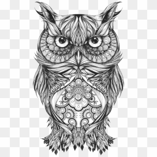 Body Owl Sketch Art Tattoo Drawing Clipart - Tattoo Mandala Owl - Png Download