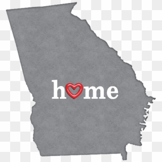 Click And Drag To Re-position The Image, If Desired - State Map Outline Georgia With Heart In Home Clipart