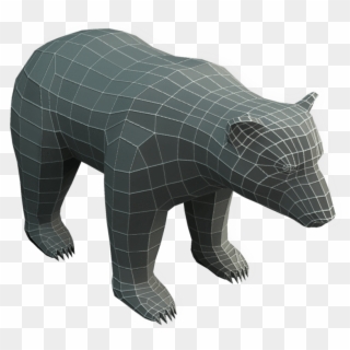 Poly Free 3d Models And Game Textures Vr & Ar Optimized - Bear Head 3d Low Poly Clipart