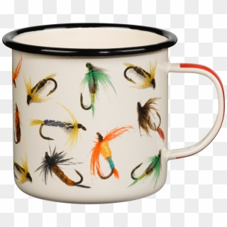 Enamel Mug With Flies , Png Download - Hook Line & Sinker Cup Clipart