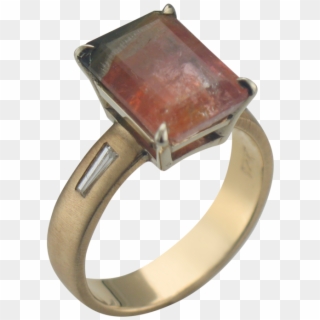 14k Yellow Gold Emerald Orange Tourmaline Ring Scottsdale - Pre-engagement Ring Clipart