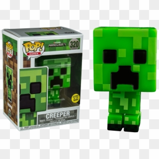 Minecraft Creeper Glow In The Dark Pop Vinyl Figure - Minecraft Funko Pop Creeper Clipart
